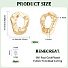 BENECREAT 12Pcs Brass Hollow Out Twist Teardrop Stud Earring Findings KK-BC0011-37-2