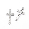 Latin Sideways Cross Brass Micro Pave Cubic Zirconia Links ZIRC-E010-04P-1