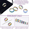 Unicraftale 14Pcs 7 Style 201 Stainless Steel Engravable Grooved Finger Ring for Men Women RJEW-UN0002-34-5