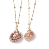 2Pcs 2 Styles Electroplate Natural Spiral Shell Pendant Necklaces NJEW-JN05181-4