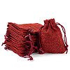 20Pcs Rectangle Polyester Imitation Burlap Packing Pouches Drawstring Bags ABAG-TA0001-96C-2