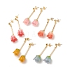 Acrylic 3D Flower Dangle Stud Earrings EJEW-JE04935-1