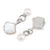 Brass & Natural White Shell Pendants KK-CBA6A75-46P-2