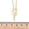 Brass Micro Pave Clear Cubic Zirconia White Moon with Star Pendant 304 Stainless Steel Chain Necklaces for Women NJEW-D341-11G-5
