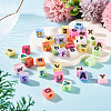 50Pcs Opaque UV Plating Acrylic Beads SACR-TA0001-72-5