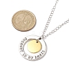 304 Stainless Steel and Alloy Round With Word Forever In My Heart Pendants Necklace NJEW-JN04697-02-4