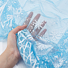 Snowflake Pattern Polyester Mesh Fabric DIY-WH0387-87-4