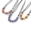 Natural Lava Rock Beaded Necklaces NJEW-I236-07-1