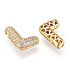 Brass Micro Pave Cubic Zirconia Pendants KK-N254-06G-L-2