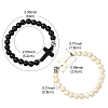 2Pcs 2 Color Dyed Synthetic Turquoise Cross & Alloy Beaded Stretch Bracelets Set BJEW-YW00002-02-4