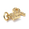 Brass Micro Pave Cubic Zirconia Charms ZIRC-F131-16G-03-3