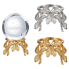 2Pcs 2 Colors Butterfly Alloy Crystal Ball Display Pedestals ODIS-WR0001-07-1
