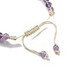 Natural Amethyst Braided Round Bead Bracelets BJEW-K251-06B-4