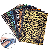 BENECREAT 9 Colors Laser PU Leather Leopard Print Fabric DIY-BC0001-79-3