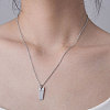 201 Stainless Steel Cat Shape Pendant Necklace NJEW-OY001-21-2