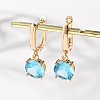 Flat Round Brass Pave Cubic Zirconia Hoop Earrings for Women EJEW-G428-22G-2