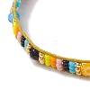 Adjustable Evil Eye & Flower Glass Seed Braided Beaded Bracelets for Women BJEW-MZ00066-4