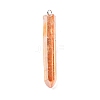 Electroplated Natural Quartz Pendants G-P315-B01-12P-1