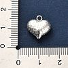 925 Sterling Silver 3D Textured Heart Charms STER-U009-10S-01-4