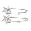 Starfish 304 Stainless Steel Safety Pins Brooch Findings SA-CBA098D-16I-P01-1