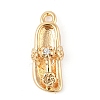 Brass Micro Pave Clear Cubic Zirconia Pendants KK-R219-27G-1