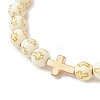 2Pcs 2 Colors Plating Acrylic Round Beads Stretch Bracelets for Men Women BJEW-JB12080-4