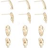 SUPERFINDINGS 12Pcs 2 Style Brass Stud Earring Findings KK-FH0004-95-1