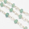 Handmade Faceted Jade Rondelle Beads Decorative Chains for Necklaces Bracelets Making CHC-L026-06-1