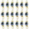 20Pcs Resin Evil Eye Round Bead with 304 Stainless Steel Connector Charms PALLOY-FS00071-01-1