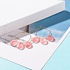 Synthetic Other Watermelon Stone Glass Teardrop Beaded Hoop Earrings EJEW-JE04787-01-2