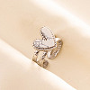 304 Stainless Steel Heart Cuff Rings QJ7925-4-1