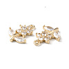 Brass Pave Cubic Zirconia Pendants KK-G462-06KCG-2