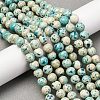 Natural Dyed Marble Beads Strands G-P593-8mm-04-1