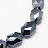 Faceted Hexagon Electroplate Glass Beads Strands X-EGLA-F089-D02-1