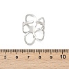 304 Stainless Steel Hollow Flower Open Cuff Rings RJEW-R018-02GP-5