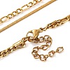 304 Stainless Steel Double Layer Figaro Chain & Herringbone Chain Necklaces for Women NJEW-G140-16C-G-3