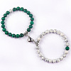 8mm Round Gemstone Beaded Bracelets GW1504-12-1