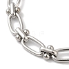 Non-Tarnish 304 Stainless Steel Oval Link Chain Bracelets for Women BJEW-B092-08P-01-2