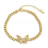 Brass Micro Pave Cubic Zirconia Link Bracelets BJEW-M050-04G-03-4