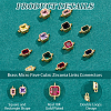 12Pcs 2 Styles Brass Micro Pave Cubic Zirconia Links Connectors KK-HS0015-22B-4