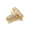 Brass Micro Pave Cubic Zirconia Letter Links KK-I717-04T-2