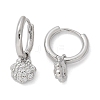 Brass Clear Cubic Zirconia Hoop Earrings EJEW-Q014-06P-2