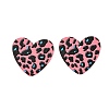 Heart Acrylic Printed Stud Earrings for Women EJEW-G418-01C-4