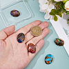 5Pcs 5 Styles Natural Lapis Lazuli & Synthetic Imperial Jasper and Bronzite Cabochons G-FH0002-70-3