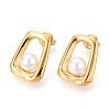 304 Stainless Steel Shell Pearl Stud Earrings EJEW-T047-03G-1