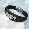 Natural Moss Agate & Braided Microfiber Leather Multi-strand Bracelets for Women Men GG-CBAEA55-01B-2