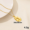 Stainless Steel Oval Pendant Necklaces FU8631-2-1