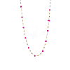 304 Stainless Steel & Glass Link Chain Necklaces for Women STAS-OY015-53G-1
