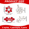 ARRICRAFT 4Pcs 2 Style Flower Glass Rhinestone Shoe Decoration AJEW-AR0001-79A-2