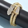 Snake Alloy Rhinestone Bangles for Women LS-BJEW-G085-01G-02-3